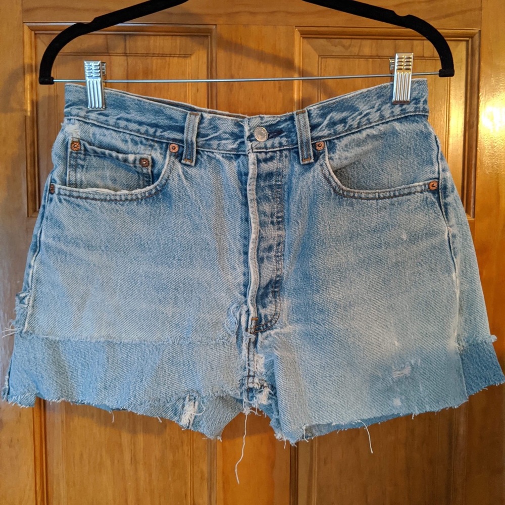 Vintage 501 Levi hand altered cutoffs light wash